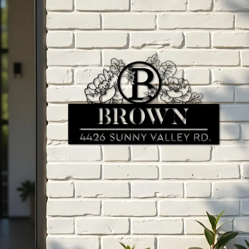 Custom Metal Monogram Letters family name Metal Address Sign House number Hanging Address Plaque Yard Sign Outdoor decor S32
