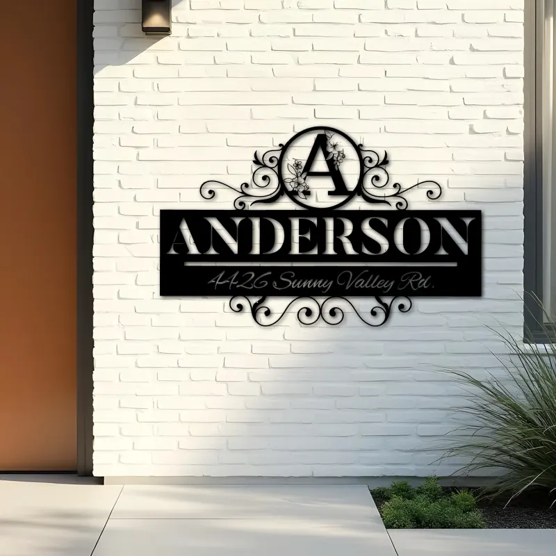 Custom Metal Monogram Letters family name Metal Address Sign House number Hanging Address Plaque Yard Sign Outdoor decor S6