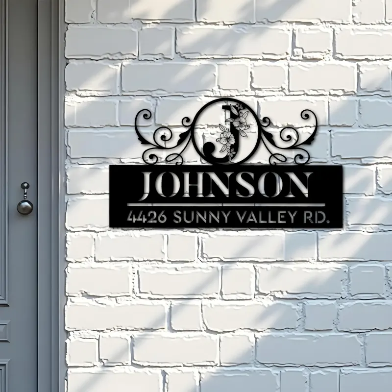 Custom Metal Monogram Letters family name Metal Address Sign House number Hanging Address Plaque Yard Sign Outdoor decor S38