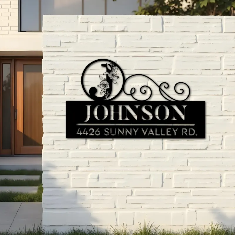 Custom Metal Monogram Letters family name Metal Address Sign House number Hanging Address Plaque Yard Sign Outdoor decor S21