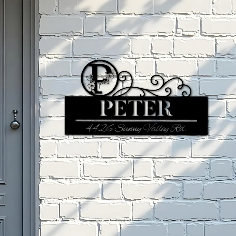 Custom Metal Monogram Letters family name Metal Address Sign House number Hanging Address Plaque Yard Sign Outdoor decor S12