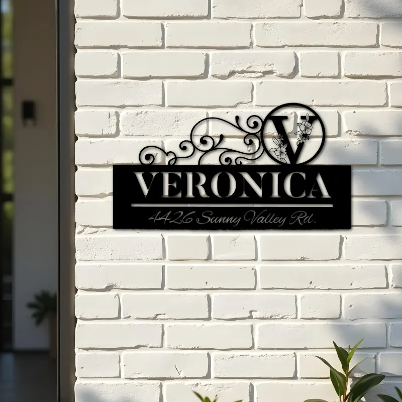 Custom Metal Monogram Letters family name Metal Address Sign House number Hanging Address Plaque Yard Sign Outdoor decor S19