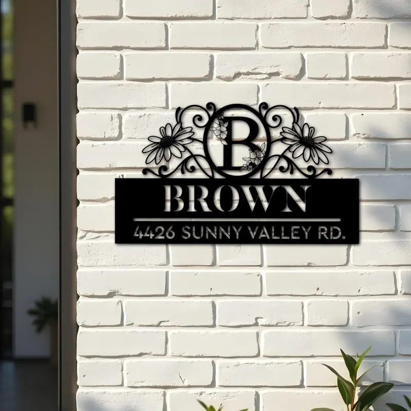 Custom Metal Monogram Letters family name Metal Address Sign House number Hanging Address Plaque Yard Sign Outdoor decor S34