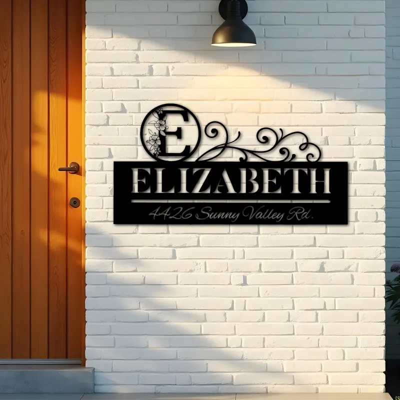 Custom Metal Monogram Letters family name Metal Address Sign House number Hanging Address Plaque Yard Sign Outdoor decor S17