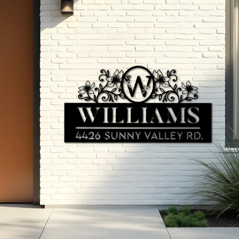 Custom Metal Monogram Letters family name Metal Address Sign House number Hanging Address Plaque Yard Sign Outdoor decor S30
