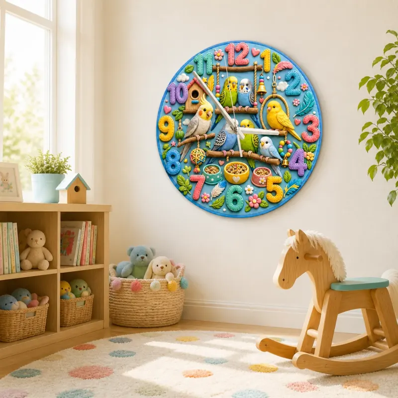 Colorful Birdhouse Nursery Room Decor