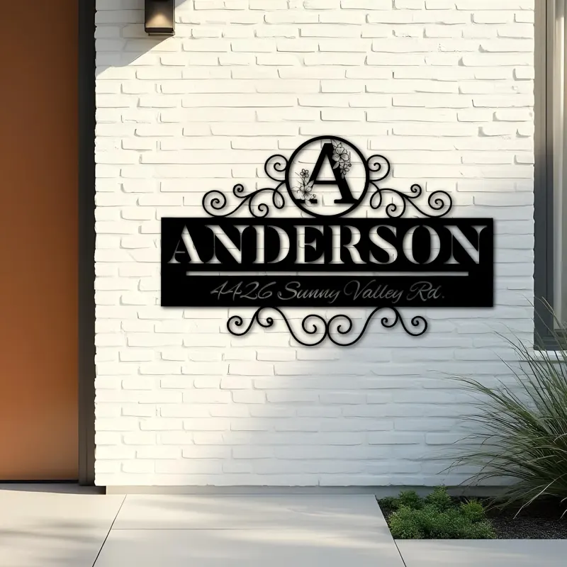 Custom Metal Monogram Letters family name Metal Address Sign House number Hanging Address Plaque Yard Sign Outdoor decor S3