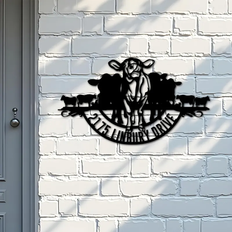 Custom Metal Farm ranch Metal Address Sign, House number, Outdoor Number Signage, Yard Sign Address Plate
