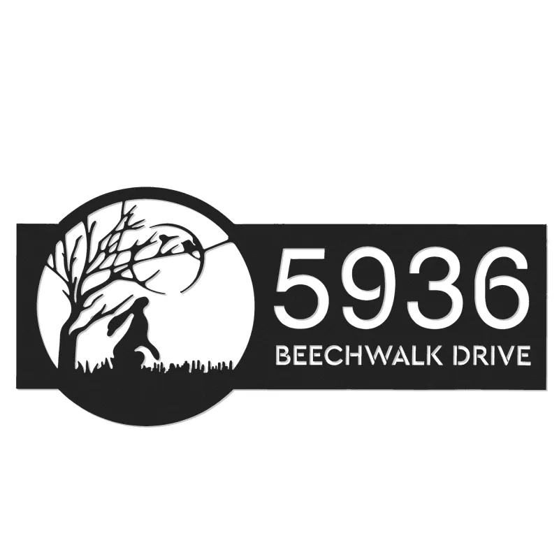 Custom Metal Hare Metal Address Sign, House number, Outdoor Number Signage, Yard Sign Address Plate001