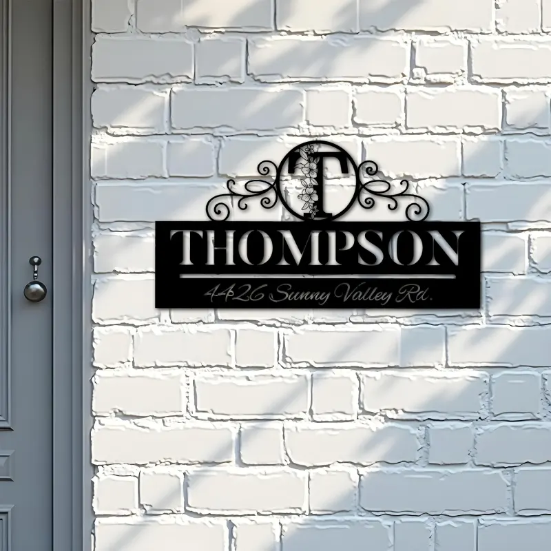 Custom Metal Monogram Letters family name Metal Address Sign House number Hanging Address Plaque Yard Sign Outdoor decor S2