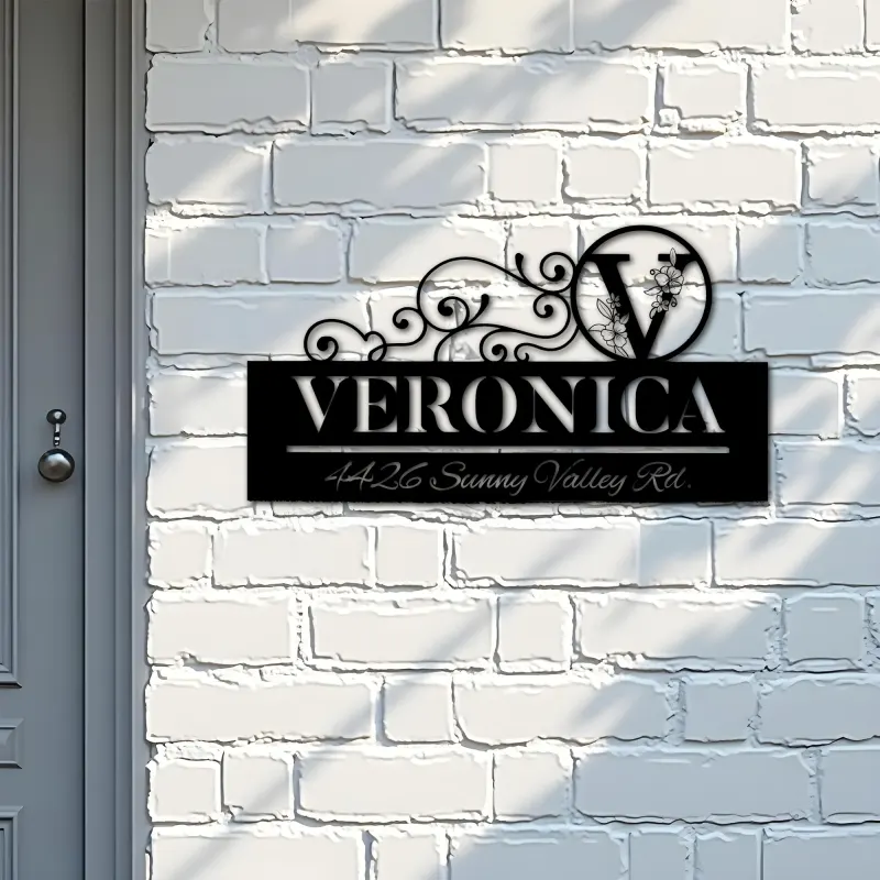 Custom Metal Monogram Letters family name Metal Address Sign House number Hanging Address Plaque Yard Sign Outdoor decor S19