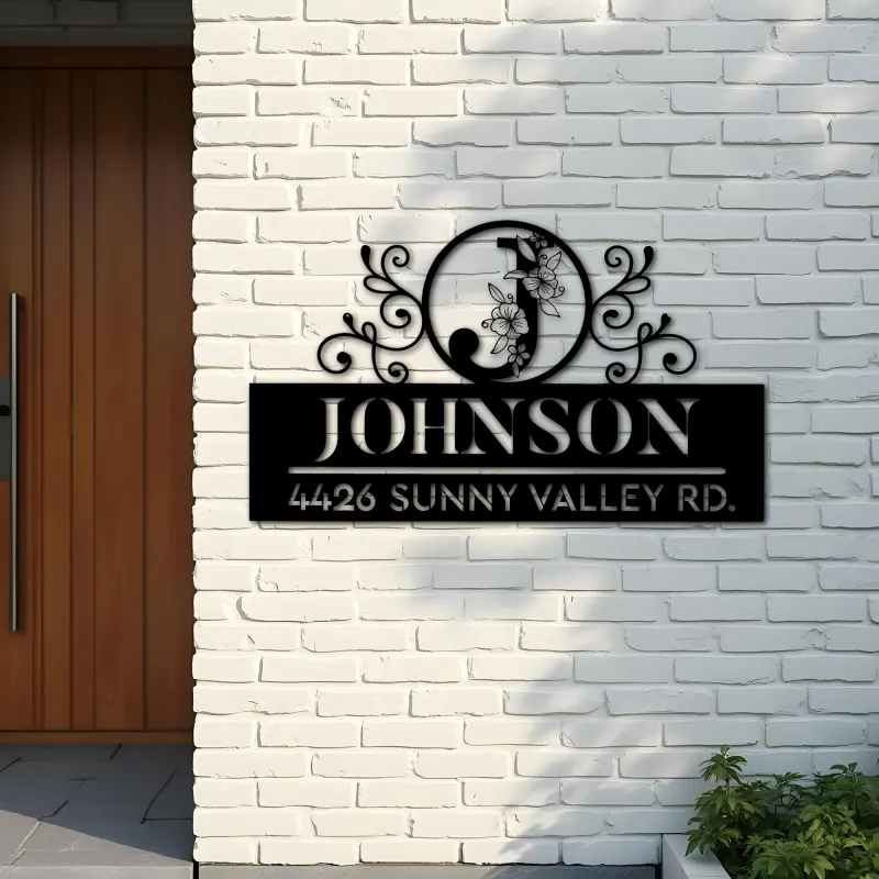 Custom Metal Monogram Letters family name Metal Address Sign House number Hanging Address Plaque Yard Sign Outdoor decor S36