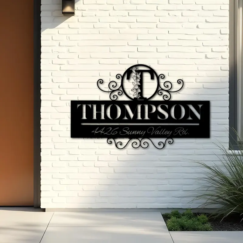Custom Metal Monogram Letters family name Metal Address Sign House number Hanging Address Plaque Yard Sign Outdoor decor S8