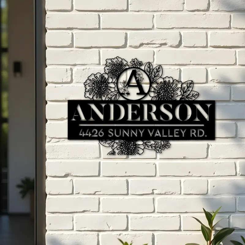 Custom Metal Monogram Letters family name Metal Address Sign House number Hanging Address Plaque Yard Sign Outdoor decor S23