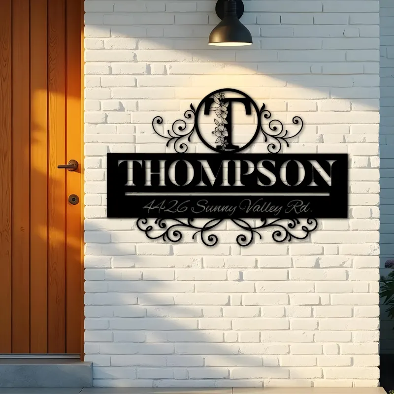 Custom Metal Monogram Letters family name Metal Address Sign House number Hanging Address Plaque Yard Sign Outdoor decor S5