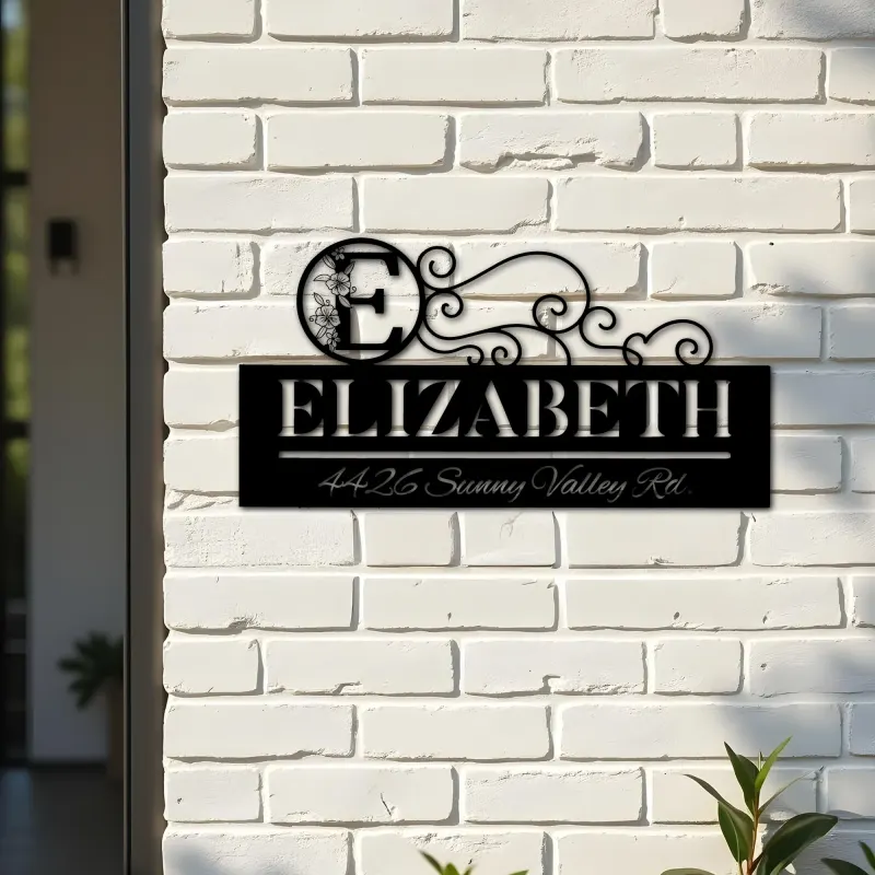 Custom Metal Monogram Letters family name Metal Address Sign House number Hanging Address Plaque Yard Sign Outdoor decor S14