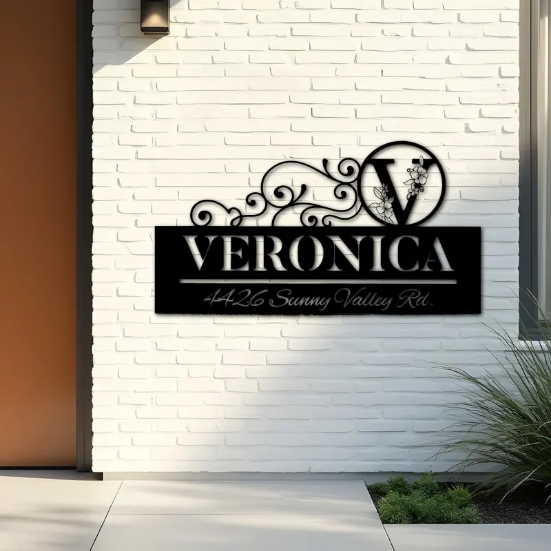 Custom Metal Monogram Letters family name Metal Address Sign House number Hanging Address Plaque Yard Sign Outdoor decor S19