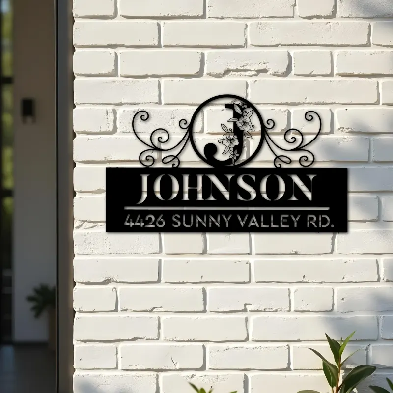 Custom Metal Monogram Letters family name Metal Address Sign House number Hanging Address Plaque Yard Sign Outdoor decor S46