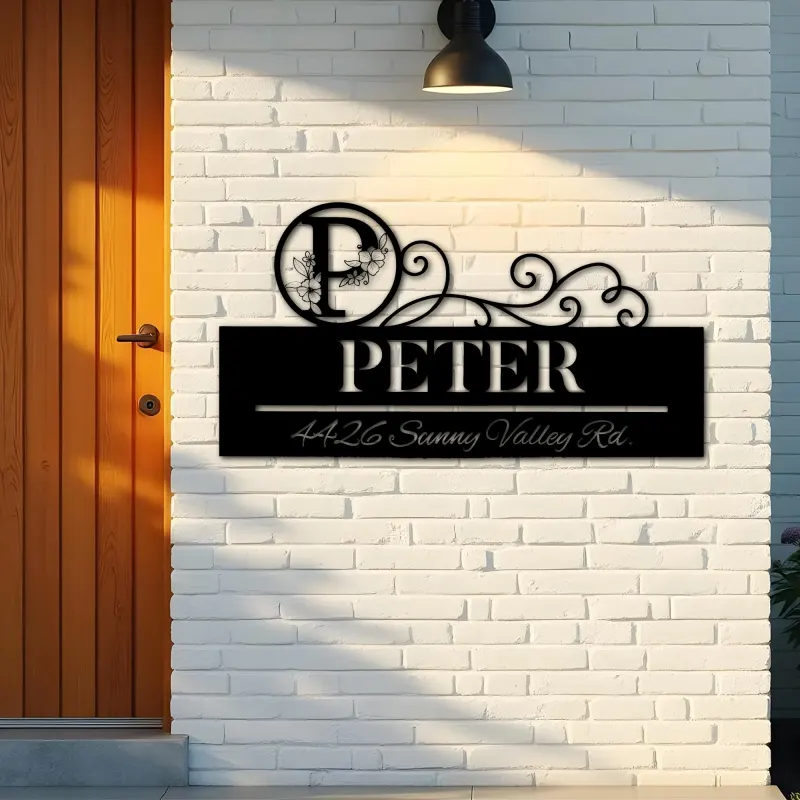 Custom Metal Monogram Letters family name Metal Address Sign House number Hanging Address Plaque Yard Sign Outdoor decor S12