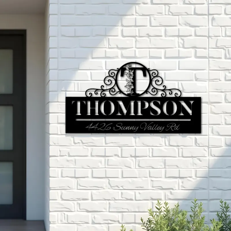Custom Metal Monogram Letters family name Metal Address Sign House number Hanging Address Plaque Yard Sign Outdoor decor S4