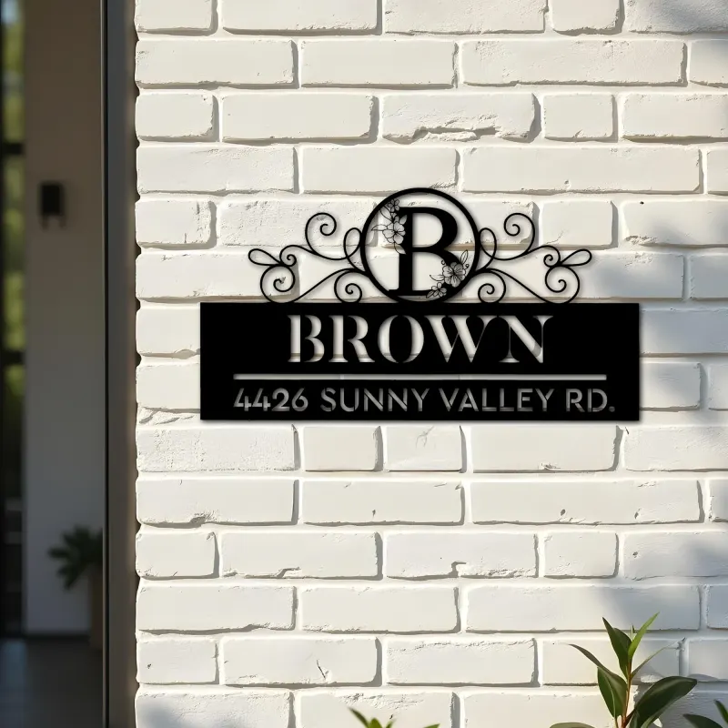 Custom Metal Monogram Letters family name Metal Address Sign House number Hanging Address Plaque Yard Sign Outdoor decor S43