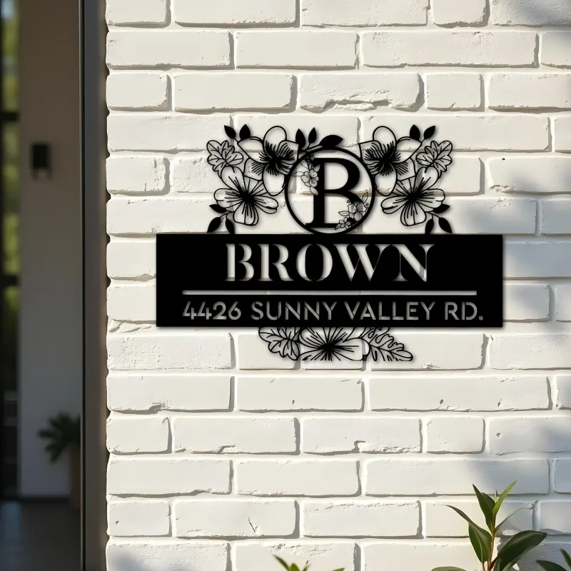 Custom Metal Monogram Letters family name Metal Address Sign House number Hanging Address Plaque Yard Sign Outdoor decor S25