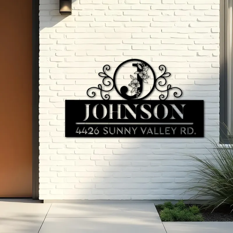 Custom Metal Monogram Letters family name Metal Address Sign House number Hanging Address Plaque Yard Sign Outdoor decor S47