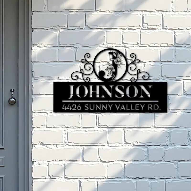 Custom Metal Monogram Letters family name Metal Address Sign House number Hanging Address Plaque Yard Sign Outdoor decor S47