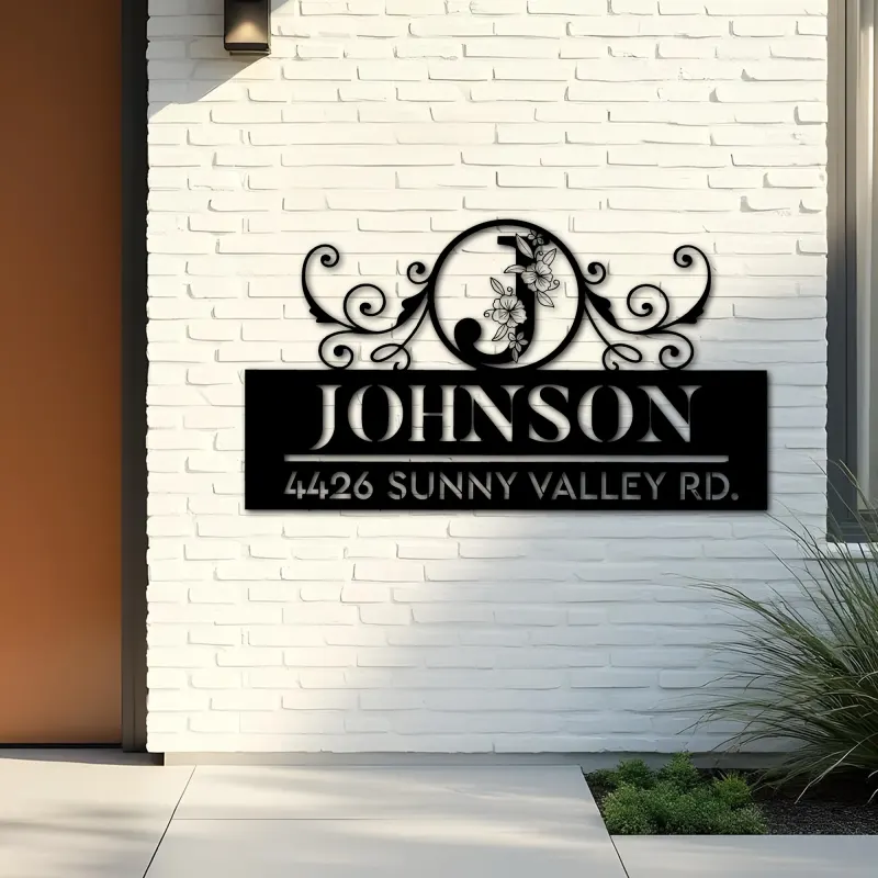 Custom Metal Monogram Letters family name Metal Address Sign House number Hanging Address Plaque Yard Sign Outdoor decor S38