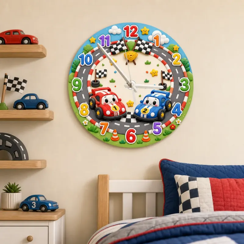 Cute Blue Red Cars Nursery Decor