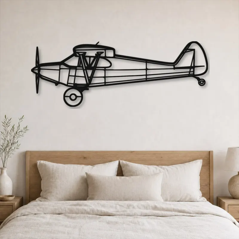 Silhouette d'avion en métal PA-12 Super Cruiser, décoration murale aéronautique
