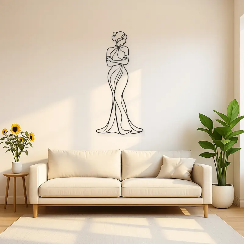 Arms Crossed Muse Metal Wall Art | Feminine Figure Wall Decor