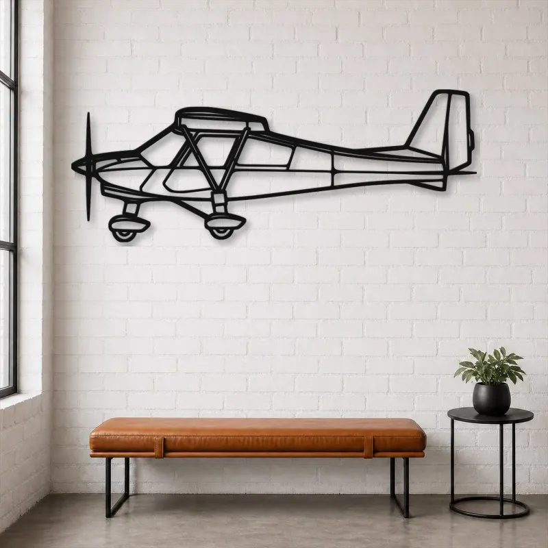 Silhouette en métal d'avion C42B, Décoration murale en métal, Décor aéronautique, Cadeau pour aviateur