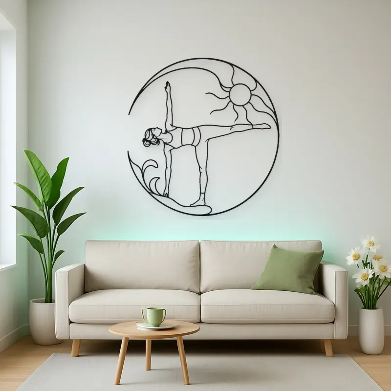 Half Moon Balance Metal Wall Art | Yoga and Meditation Wall Decor