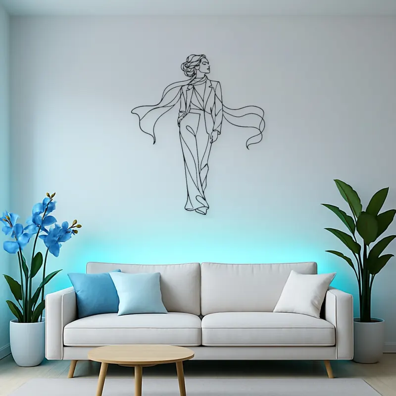 Dramatic Scarf Model Metal Wall Art | Fashion Figure Wall Decor