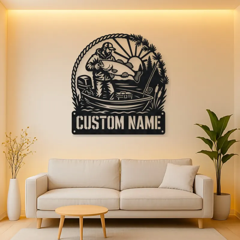 Personalized Fisherman Big Catch Boat Metal Wall Art