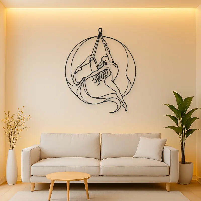 Aerial Silk Dancer Metal Wall Art | Aerial Dance Wall Decor