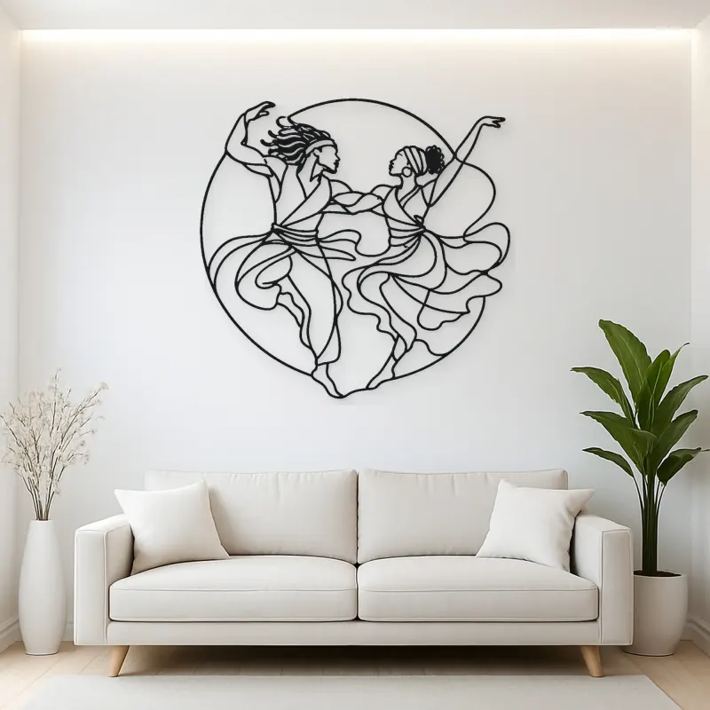 African Dance Rhythm Metal Wall Art | Dance Silhouette Wall Decor