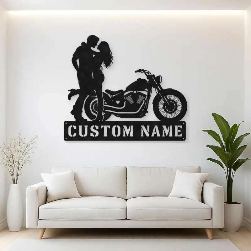 Personalized Chopper Romance Metal Wall Art with Heart