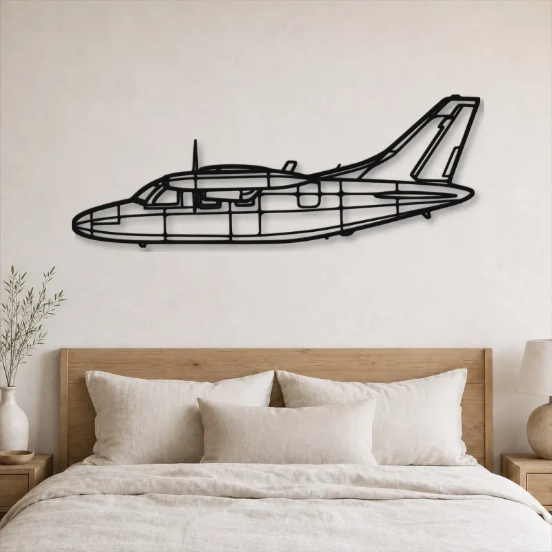 Silhouette d'avion en métal MU-2K, décoration murale aéronautique