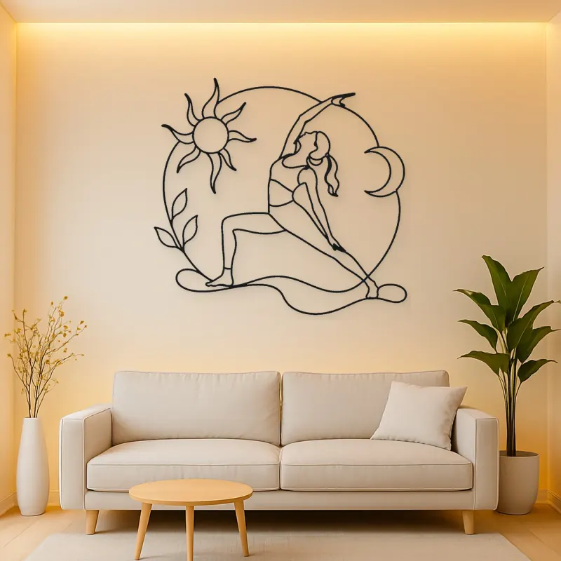 Reverse Warrior Arc Metal Wall Art | Yoga and Meditation Wall Decor