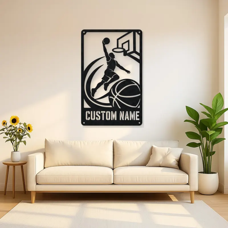 Personalized Basketball Dunk Metal Wall Art