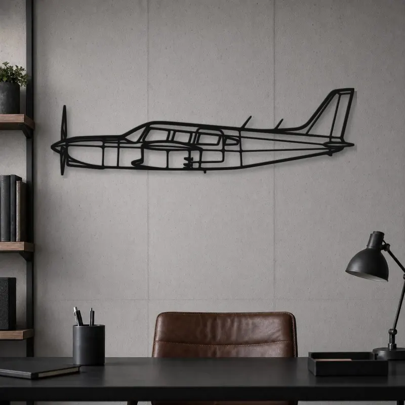 Silhouette d'avion PA-32R-301T en métal, Décoration murale en métal, Décor aéronautique, Décor d'aviation