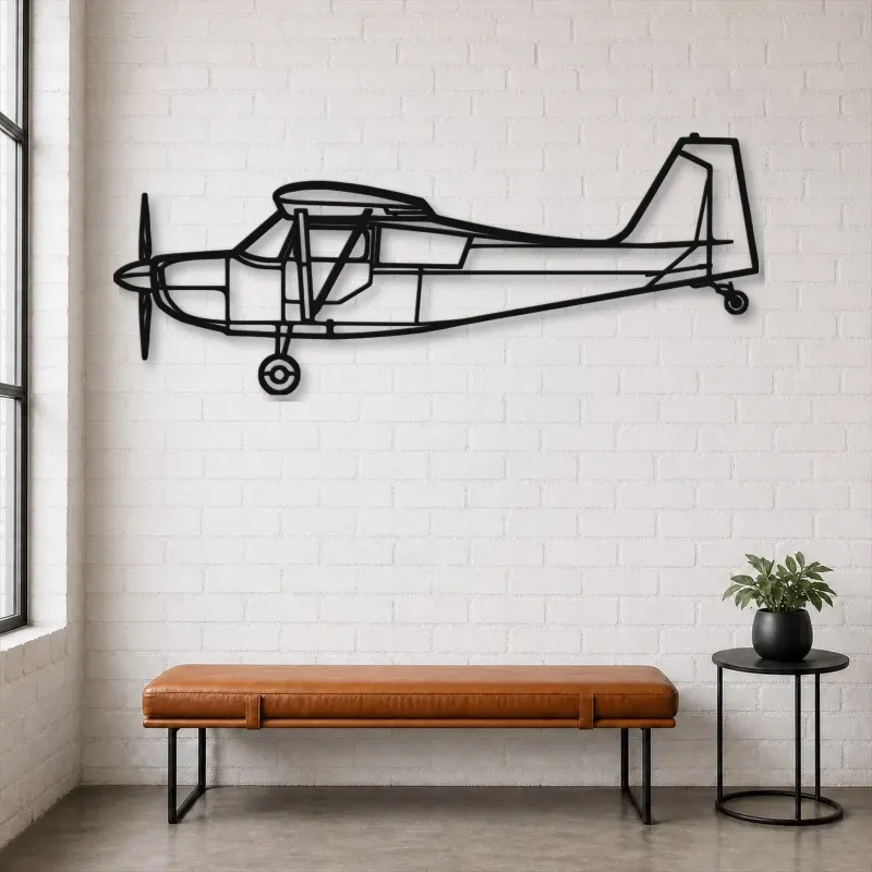 Silhouette d'avion Bellanca Champion 7ECA en métal, Décoration murale en métal, Décor aéronautique, Décor d'aviation