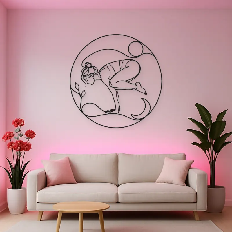 Crow Pose Balance Metal Wall Art | Yoga and Meditation Wall Decor