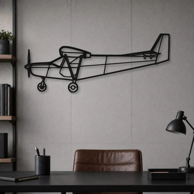 Silhouette d'avion STOL CH 701 en métal, Décoration murale en métal, Décor aéronautique, Décor d'aviation