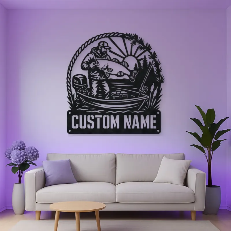 Personalized Fisherman Big Catch Boat Metal Wall Art