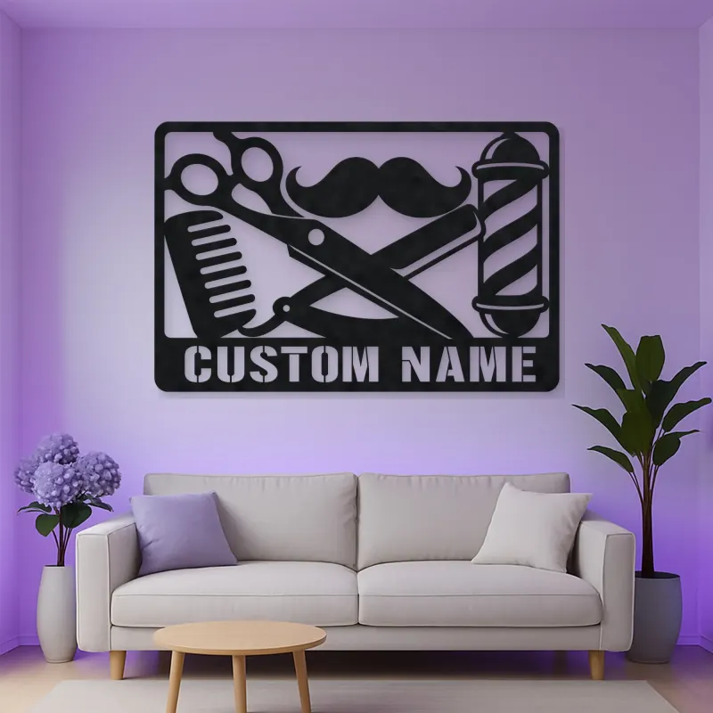 Personalized Barber Tools Metal Wall Art