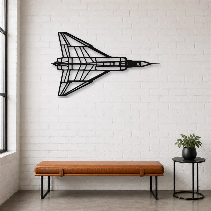 Silhouette en métal d'avion CF-105 Arrow Top, Décoration murale en métal, Décor aéronautique, Cadeau pour aviateur