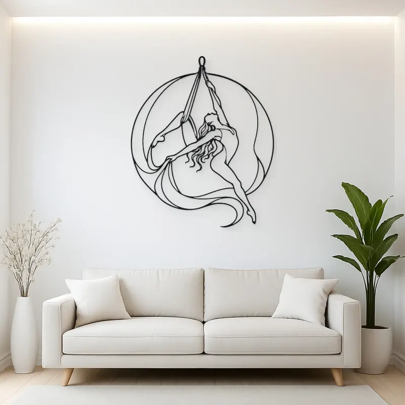 Aerial Silk Dancer Metal Wall Art | Aerial Dance Wall Decor